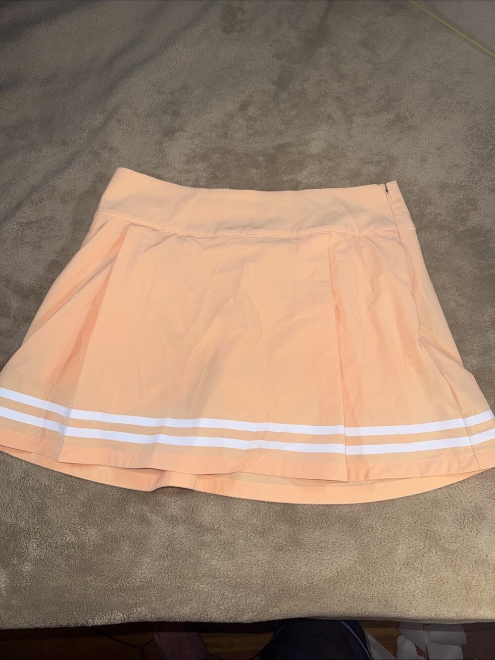 CALIA Golf Skort Womens 8 Orange Stretch Performance Pleated‎ Side Zip UPF 50+